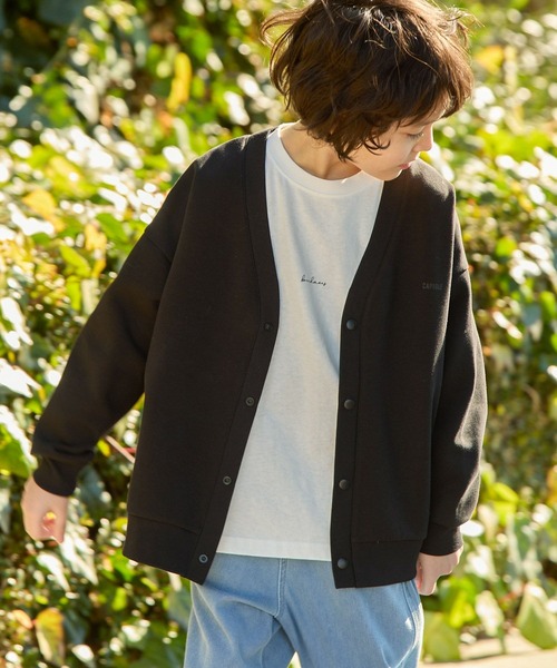 GLOBAL WORK(グローバルワーク)の「ライトクッションCOOLカーデ/976043(カーディガン/ボレロ・キッズ・ブラック/グレイッシュベージュ/ブルーグリーン・120cm/130cm/140cm/150cm/160cm/170cm)」の2枚目の写真