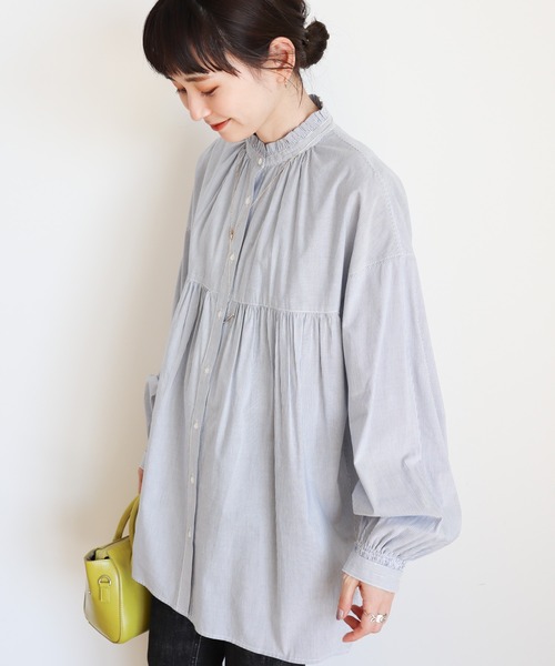 AMERICAN HOLIC(アメリカンホリック)の「サラックール/UVカットフリルシャツチュニック(チュニック・レディース・ブラック/オフホワイト/ストライプ・M/L)」の18枚目の写真