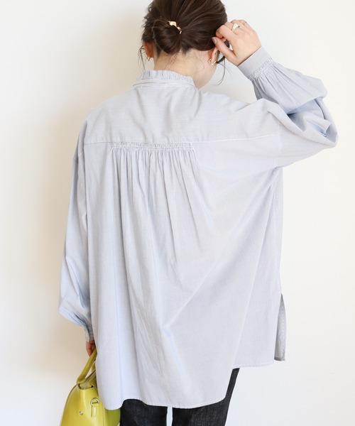 AMERICAN HOLIC(アメリカンホリック)の「サラックール/UVカットフリルシャツチュニック(チュニック・レディース・ブラック/オフホワイト/ストライプ・M/L)」の19枚目の写真