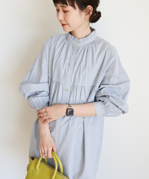 AMERICAN HOLIC(アメリカンホリック)の「サラックール/UVカットフリルシャツチュニック(チュニック・レディース・ブラック/オフホワイト/ストライプ・M/L)」の20枚目の写真