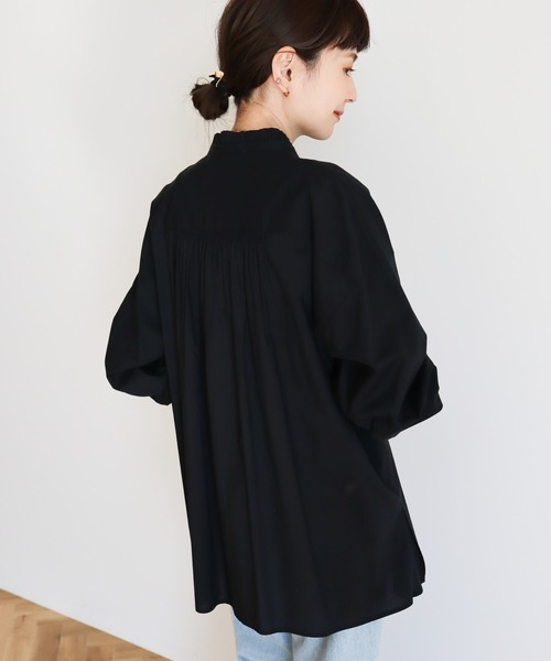 AMERICAN HOLIC(アメリカンホリック)の「サラックール/UVカットフリルシャツチュニック(チュニック・レディース・ブラック/オフホワイト/ストライプ・M/L)」の14枚目の写真