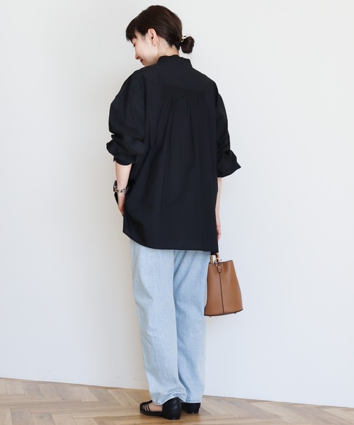 AMERICAN HOLIC(アメリカンホリック)の「サラックール/UVカットフリルシャツチュニック(チュニック・レディース・ブラック/オフホワイト/ストライプ・M/L)」の17枚目の写真