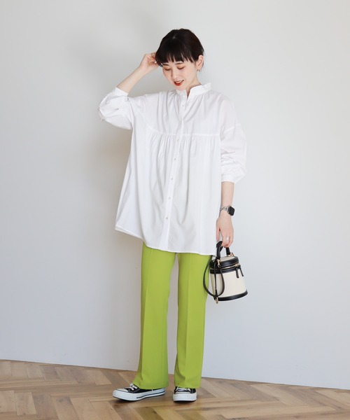 AMERICAN HOLIC(アメリカンホリック)の「サラックール/UVカットフリルシャツチュニック(チュニック・レディース・ブラック/オフホワイト/ストライプ・M/L)」の11枚目の写真