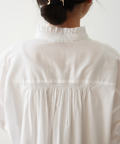 AMERICAN HOLIC(アメリカンホリック)の「サラックール/UVカットフリルシャツチュニック(チュニック・レディース・ブラック/オフホワイト/ストライプ・M/L)」の10枚目の写真