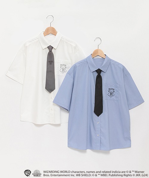 pom ponette junior（ポンポネットジュニア）の「【Harry Potter】シャツ+ネクタイセット（シャツ/ブラウス・キッズ・ホワイト/ブルー・S/M/L/LL）」の3枚目の写真