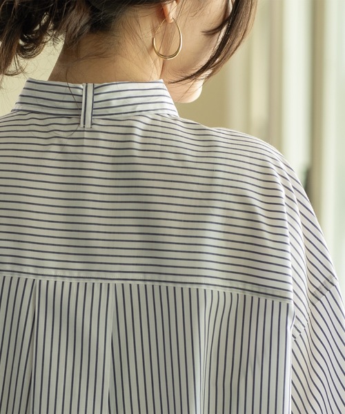 OPAQUE.CLIP（オペークドットクリップ）の「◆2way ボリュームスリーブオーバーボウタイシャツ 【洗濯機洗い可】（シャツ/ブラウス・レディース・ブルー系7/ブラック/ホワイト系3/オフホワイト・00）」の20枚目の写真