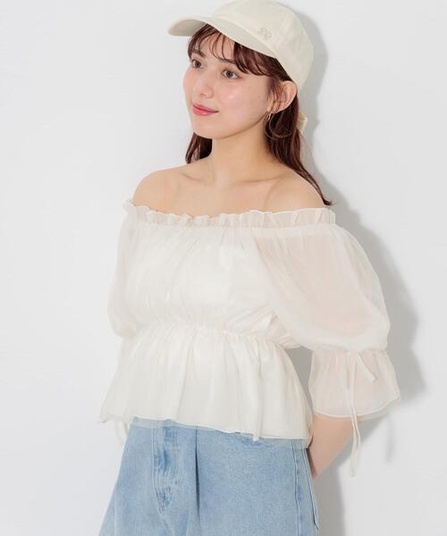 INGNI（イング）の「リボンキャップ（キャップ・レディース・ブラック/オフホワイト/ピンク・ONE SIZE）」の8枚目の写真