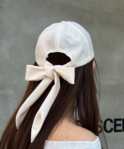 INGNI（イング）の「リボンキャップ（キャップ・レディース・ブラック/オフホワイト/ピンク・ONE SIZE）」の12枚目の写真