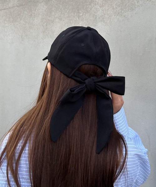 INGNI（イング）の「リボンキャップ（キャップ・レディース・ブラック/オフホワイト/ピンク・ONE SIZE）」の13枚目の写真