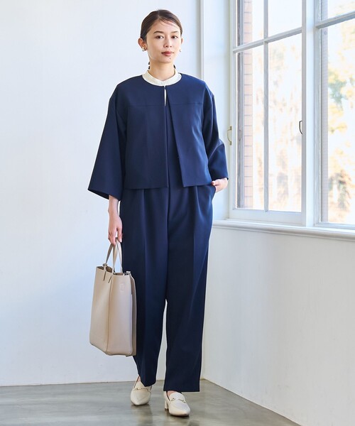 coen(コーエン)の「【RONEL】ダブルクロスタックオールインワン(セットアップ対応可能)(つなぎ/オールインワン・レディース・ネイビー/オフホワイト/ブラック・M/S)」の22枚目の写真