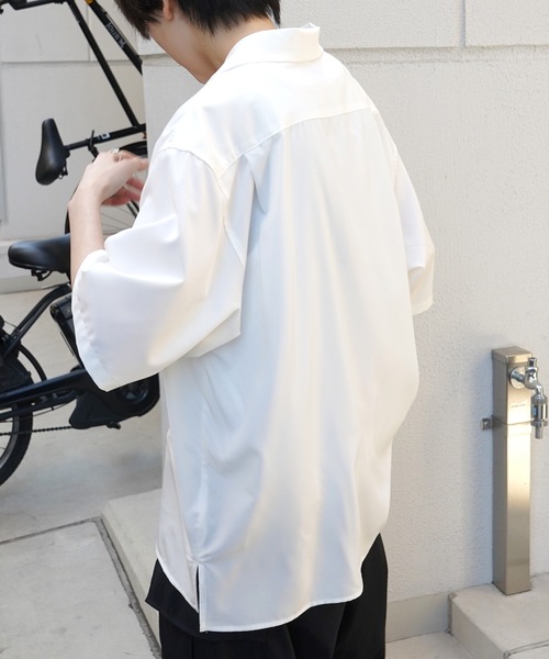 Confirm（コンファーム）の「25SS 4WAYストレッチ オープンカラールーズシャツ ユニセックス【Confirm】（シャツ/ブラウス・メンズ・ホワイト/ライトグレー/ベージュ/ミント/ブラック/サックスブルー/ブルーグリーン/チャコールグレー・S/M/L）」の19枚目の写真