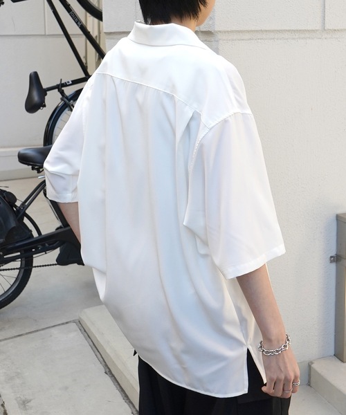 Confirm（コンファーム）の「25SS 4WAYストレッチ オープンカラールーズシャツ ユニセックス【Confirm】（シャツ/ブラウス・メンズ・ホワイト/ライトグレー/ベージュ/ミント/ブラック/サックスブルー/ブルーグリーン/チャコールグレー・S/M/L）」の20枚目の写真