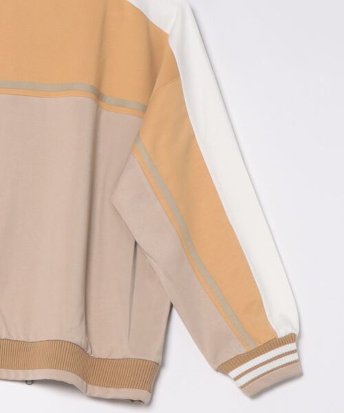 DOUBLE NAME(ダブルネーム)の「レトロ配色ライン トラックジャケット(ジャージ・レディース・ベージュ/ブルー・FREE)」の5枚目の写真
