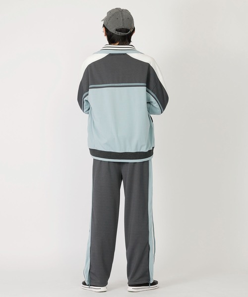 DOUBLE NAME(ダブルネーム)の「レトロ配色ライン トラックジャケット(ジャージ・レディース・ベージュ/ブルー・FREE)」の16枚目の写真