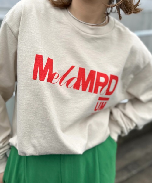 mi via loca（ミヴィアロカ）の「GILDAN メランポジウムロゴロンT 【PT NO. MVL028 ※2A】（Tシャツ/カットソー・レディース・オフホワイト/ナチュラル/ブラック/ベージュ・MEDIUM/X-LARGE）」の4枚目の写真