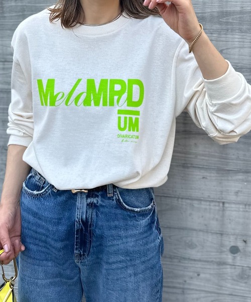 mi via loca（ミヴィアロカ）の「GILDAN メランポジウムロゴロンT 【PT NO. MVL028 ※2A】（Tシャツ/カットソー・レディース・オフホワイト/ナチュラル/ブラック/ベージュ・MEDIUM/X-LARGE）」の2枚目の写真