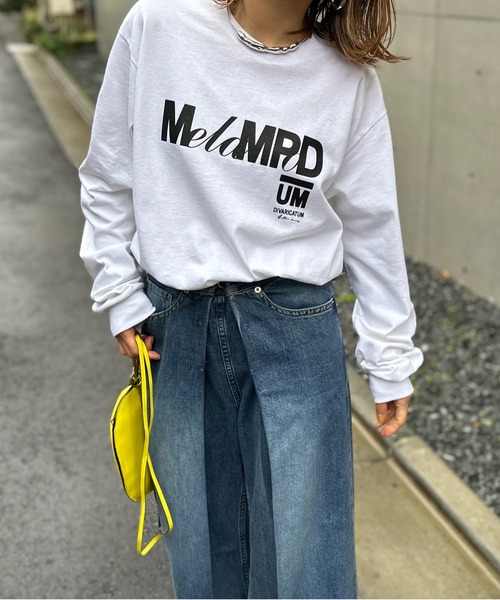 mi via loca（ミヴィアロカ）の「GILDAN メランポジウムロゴロンT 【PT NO. MVL028 ※2A】（Tシャツ/カットソー・レディース・オフホワイト/ナチュラル/ブラック/ベージュ・MEDIUM/X-LARGE）」の8枚目の写真