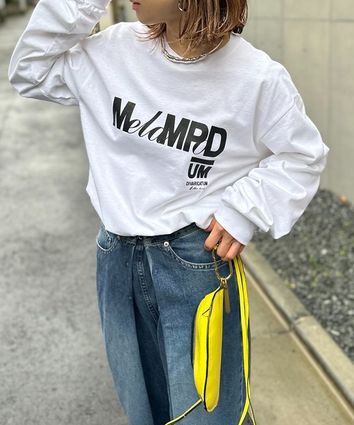 mi via loca（ミヴィアロカ）の「GILDAN メランポジウムロゴロンT 【PT NO. MVL028 ※2A】（Tシャツ/カットソー・レディース・オフホワイト/ナチュラル/ブラック/ベージュ・MEDIUM/X-LARGE）」の7枚目の写真