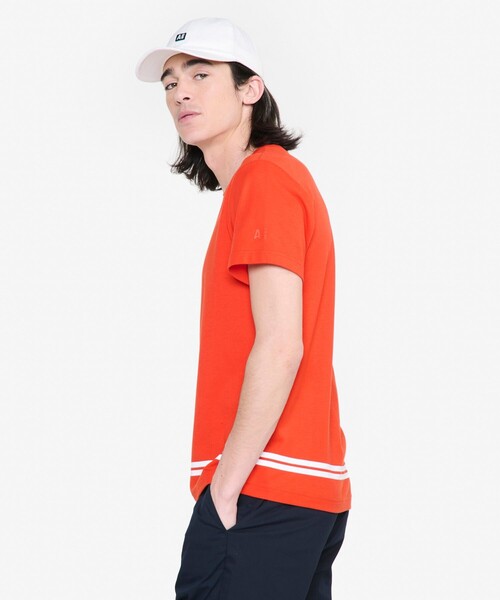 AIGLE(エーグル)の「UVカット 吸水速乾 ダブルバンドクルーネック 半袖Tシャツ(Tシャツ/カットソー・メンズ・ホワイト/ブルー/レッド/ネイビー・M/S/XL/L)」の8枚目の写真