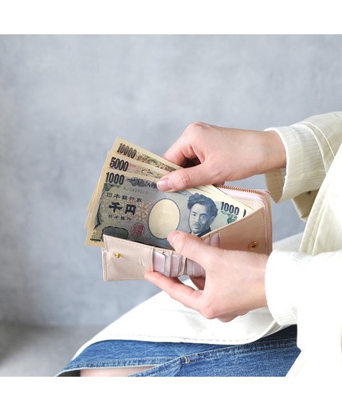 JOYA(ジョヤ)の「バイカラー牛革 ミニ二つ折り財布(財布・レディース・ブラック/グレー/オレンジ/グリーン/ピンク/ブラック×ブルー・FREE)」の7枚目の写真