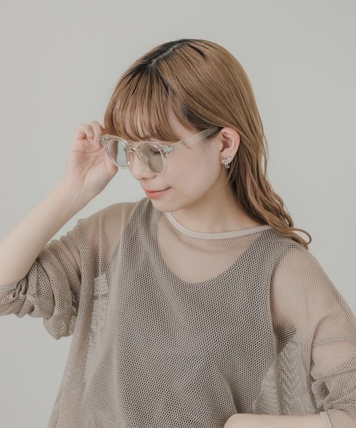 SMELLY（スメリー）の「クリアフレームサングラス（メガネ・レディース・グレー/イエロー・-）」の5枚目の写真