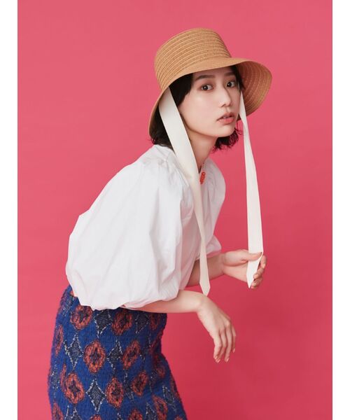 Ungrid(アングリッド)の「【WEB限定】パフスリーブドッキングブラウス(シャツ/ブラウス・レディース・ブラック/ベージュ/オフホワイト・FREE)」の4枚目の写真