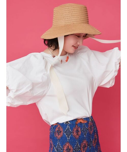 Ungrid(アングリッド)の「【WEB限定】パフスリーブドッキングブラウス(シャツ/ブラウス・レディース・ブラック/ベージュ/オフホワイト・FREE)」の6枚目の写真