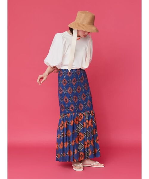 Ungrid(アングリッド)の「【WEB限定】パフスリーブドッキングブラウス(シャツ/ブラウス・レディース・ブラック/ベージュ/オフホワイト・FREE)」の9枚目の写真