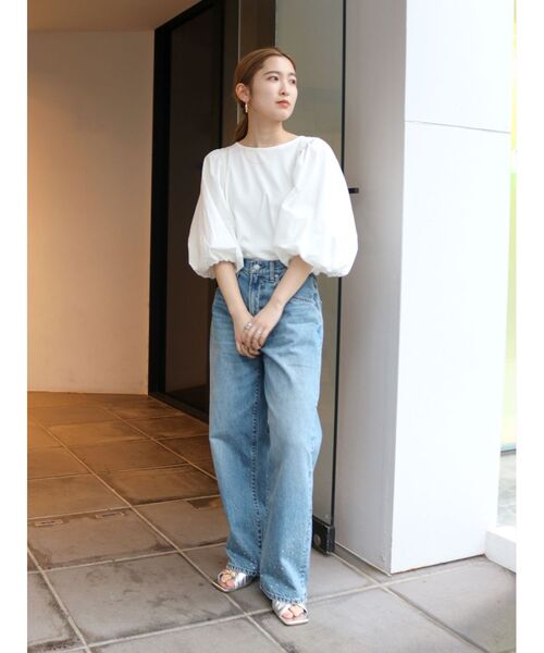 Ungrid(アングリッド)の「【WEB限定】パフスリーブドッキングブラウス(シャツ/ブラウス・レディース・ブラック/ベージュ/オフホワイト・FREE)」の15枚目の写真