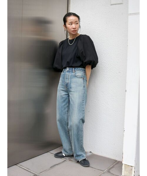 Ungrid(アングリッド)の「【WEB限定】パフスリーブドッキングブラウス(シャツ/ブラウス・レディース・ブラック/ベージュ/オフホワイト・FREE)」の22枚目の写真