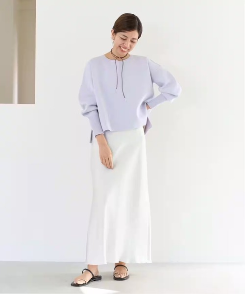 IENA（イエナ）の「《追加7》ダブルサテンスカート（スカート・レディース・ネイビー/ホワイト系その他/ブラック・34/40/38/36）」の7枚目の写真