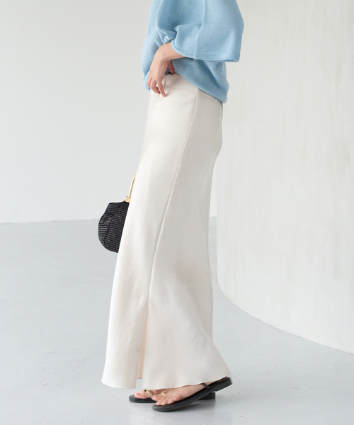 IENA（イエナ）の「《追加7》ダブルサテンスカート（スカート・レディース・ネイビー/ホワイト系その他/ブラック・34/40/38/36）」の21枚目の写真