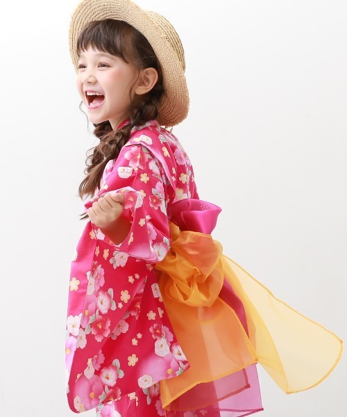 devirock（デビロック）の「ワンピースにもなる セパレート浴衣 帯2本　4点セット（浴衣・キッズ・その他5/その他3/その他2/その他1/その他11/その他10/その他8/その他9/その他7/その他4/その他6/レッド系/ホワイト系1/ネイビー系2/ネイビー系1/パープル系1/イエロー系1/ピンク系1/ブルー系1・90cm/110cm/100cm/160cm/150cm/140cm/130cm/120cm）」の12枚目の写真