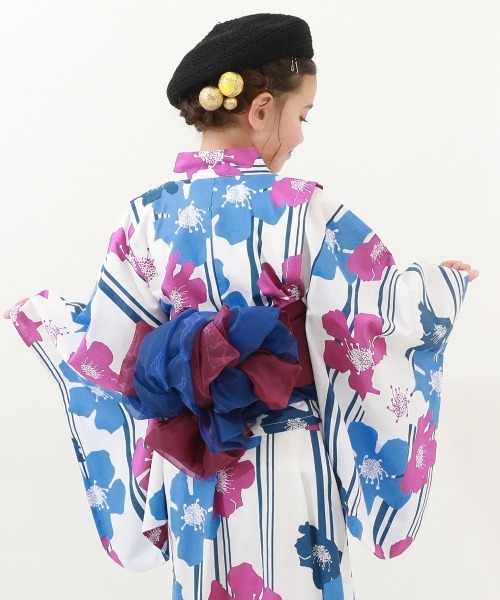 devirock（デビロック）の「ワンピースにもなる セパレート浴衣 帯2本　4点セット（浴衣・キッズ・その他5/その他3/その他2/その他1/その他11/その他10/その他8/その他9/その他7/その他4/その他6/レッド系/ホワイト系1/ネイビー系2/ネイビー系1/パープル系1/イエロー系1/ピンク系1/ブルー系1・90cm/110cm/100cm/160cm/150cm/140cm/130cm/120cm）」の17枚目の写真