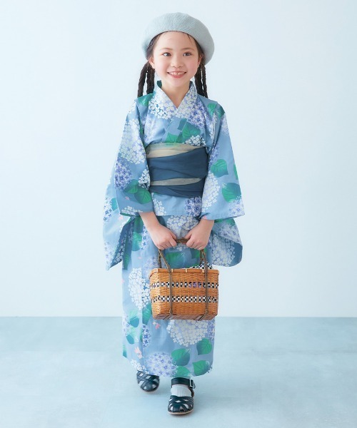セール】ワンピースにもなる セパレート浴衣 帯2本 4点セット