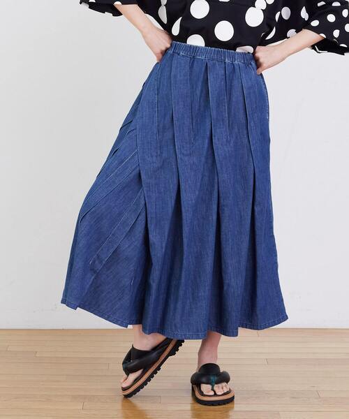 FRAPBOIS(フラボア)の「FRAPBOIS デニムスカート(スカート・レディース・ブルー/サックスブルー・1)」の2枚目の写真