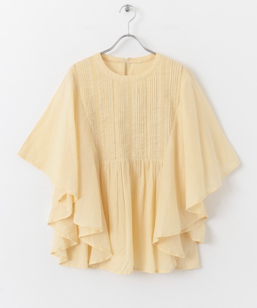 URBAN RESEARCH Sonny Label（アーバンリサーチサニーレーベル）の「ピンタックレースバタフライスリーブブラウス（シャツ/ブラウス・レディース・ミント/レモンイエロー/ブラック・FREE）」の10枚目の写真