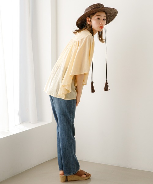 URBAN RESEARCH Sonny Label（アーバンリサーチサニーレーベル）の「ピンタックレースバタフライスリーブブラウス（シャツ/ブラウス・レディース・ミント/レモンイエロー/ブラック・FREE）」の21枚目の写真