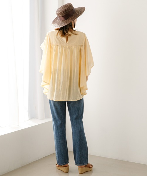 URBAN RESEARCH Sonny Label（アーバンリサーチサニーレーベル）の「ピンタックレースバタフライスリーブブラウス（シャツ/ブラウス・レディース・ミント/レモンイエロー/ブラック・FREE）」の22枚目の写真