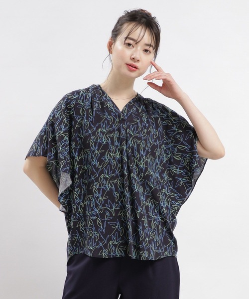 GLOBAL WORK Smile Seed Store（グローバルワーク スマイルシードストア）の「レーヨンスキッパーフレアブラウス/176129（シャツ/ブラウス・レディース・ホワイト系その他3/ホワイト系その他2/ブルー系その他/ホワイト系その他/グレー系その他/ホワイト系その他4/ホワイト系その他5/ブルー系その他2/チェック・SMALL/X-LARGE/LARGE/MEDIUM）」の7枚目の写真