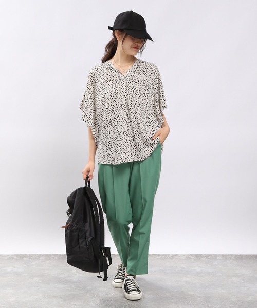 GLOBAL WORK Smile Seed Store（グローバルワーク スマイルシードストア）の「レーヨンスキッパーフレアブラウス/176129（シャツ/ブラウス・レディース・ホワイト系その他3/ホワイト系その他2/ブルー系その他/ホワイト系その他/グレー系その他/ホワイト系その他4/ホワイト系その他5/ブルー系その他2/チェック・SMALL/X-LARGE/LARGE/MEDIUM）」の10枚目の写真