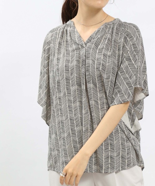 GLOBAL WORK Smile Seed Store（グローバルワーク スマイルシードストア）の「レーヨンスキッパーフレアブラウス/176129（シャツ/ブラウス・レディース・ホワイト系その他3/ホワイト系その他2/ブルー系その他/ホワイト系その他/グレー系その他/ホワイト系その他4/ホワイト系その他5/ブルー系その他2/チェック・SMALL/X-LARGE/LARGE/MEDIUM）」の18枚目の写真