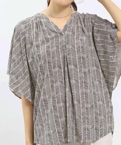 GLOBAL WORK Smile Seed Store（グローバルワーク スマイルシードストア）の「レーヨンスキッパーフレアブラウス/176129（シャツ/ブラウス・レディース・ホワイト系その他3/ホワイト系その他2/ブルー系その他/ホワイト系その他/グレー系その他/ホワイト系その他4/ホワイト系その他5/ブルー系その他2/チェック・SMALL/X-LARGE/LARGE/MEDIUM）」の19枚目の写真