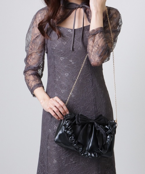 Lace Ladies(レースレディース)の「チェーン付き 2WAY ビッグリボン ギャザー ショルダーバッグ(ショルダーバッグ・レディース・ブラック/ホワイト・FREE)」の12枚目の写真