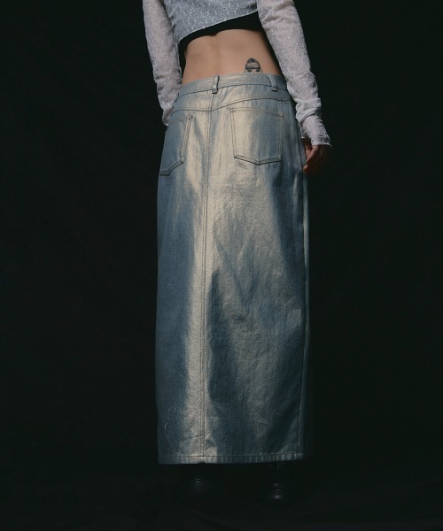 led.tokyo（レッドトウキョウ）の「【led.tokyo】ホイルデニムスカート（デニムスカート・レディース・ブルー・FREE）」の5枚目の写真