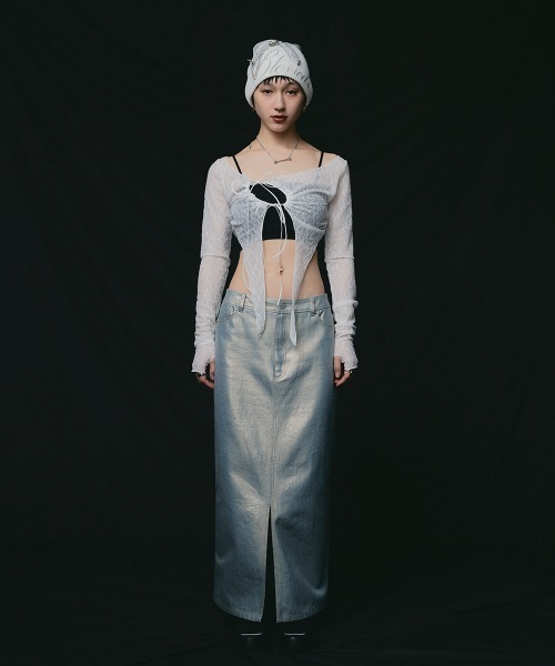 led.tokyo（レッドトウキョウ）の「【led.tokyo】ホイルデニムスカート（デニムスカート・レディース・ブルー・FREE）」の10枚目の写真