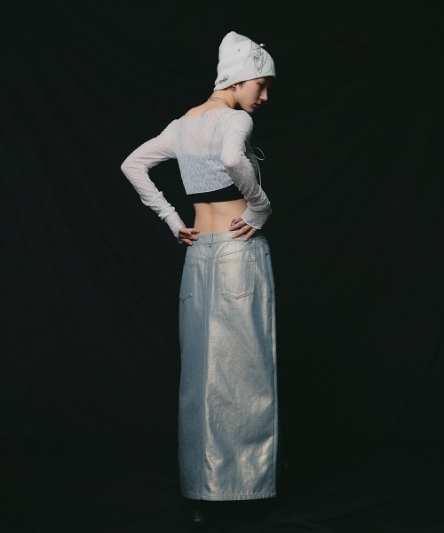 led.tokyo（レッドトウキョウ）の「【led.tokyo】ホイルデニムスカート（デニムスカート・レディース・ブルー・FREE）」の12枚目の写真