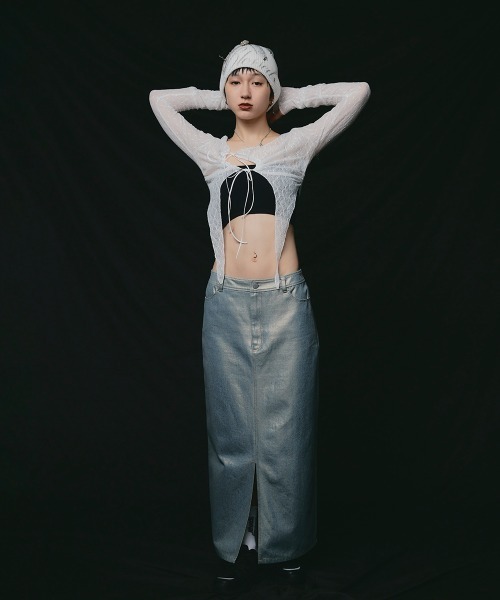 led.tokyo（レッドトウキョウ）の「【led.tokyo】ホイルデニムスカート（デニムスカート・レディース・ブルー・FREE）」の7枚目の写真