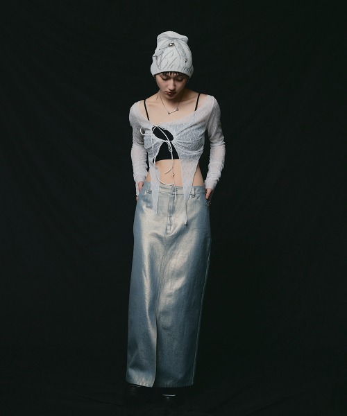 led.tokyo（レッドトウキョウ）の「【led.tokyo】ホイルデニムスカート（デニムスカート・レディース・ブルー・FREE）」の8枚目の写真