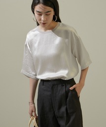 SALON adam et rope' | アセテートヴィンテージサテンTブラウス【接触冷感・洗える】(Tシャツ/カットソー)